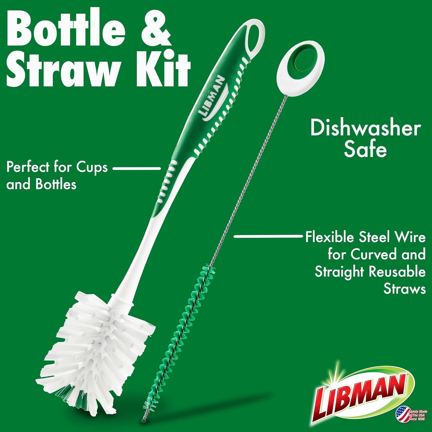 Libman Heavy Duty Scrub Brush Kit | Cleaning Brushes for Household Use | Tub Scrubber | Easy Grip Scrub Brush | Big Job Kitchen Brush | Dual Sided Tile & Grout Brush | 3 Different Brushes Included