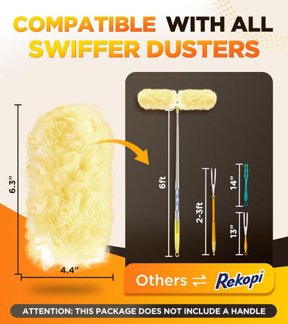 30 Count Heavy Duty Duster Refills for Swiffer, Multisurface 360° Larger Size Dusters with 4X Microfibers, Unscented Disposable Dusters for Cleaning Home, Blinds, Fans, Corners (Only Duster)