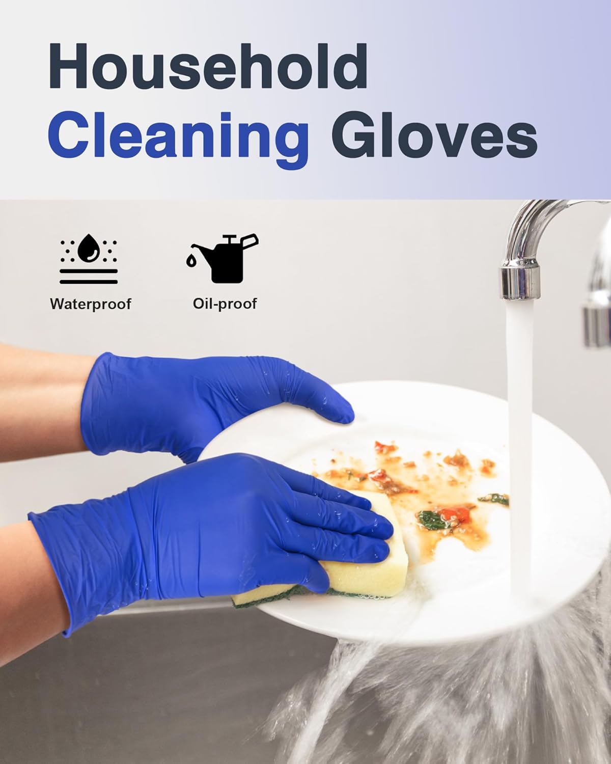 Schneider Nitrile Exam Gloves, Dark Blue, Disposable Gloves, Latex-Free, Powder-Free, Food Safe for, Cooking, Household Use