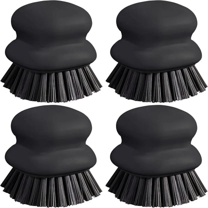 Dish Brush with Handle, Kitchen Scrub Brushes for Cleaning, Dish Scrubber with Nylon bristles for Sink, Pots, Pans(1Pack Black Nylon bristles)