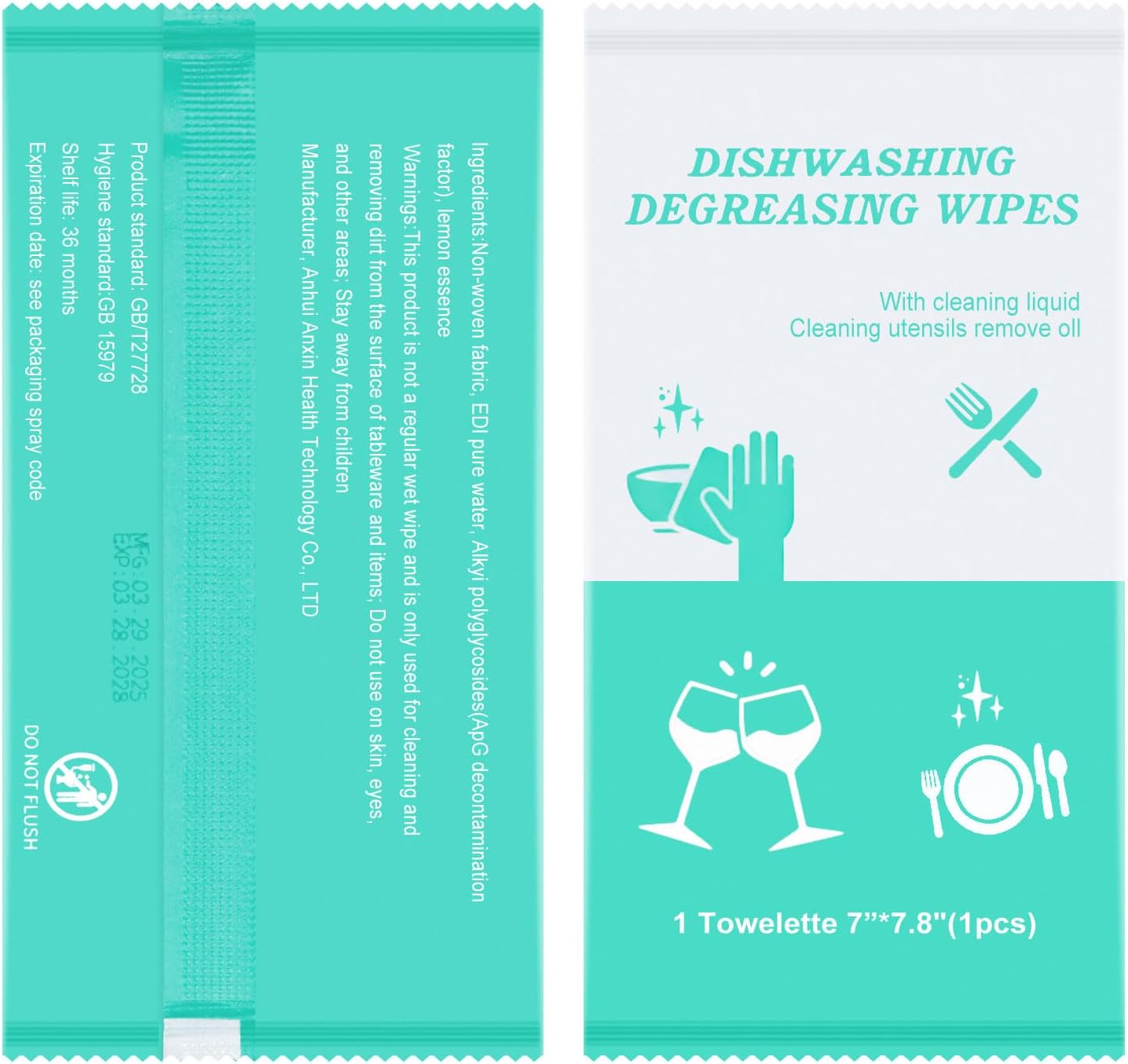 twoworld Disposable Dish Cleaning Wipes,Dish Wipes for Washing Dishes No Waterfor Camping Travel Kitchen Outdoor(pack of 50)