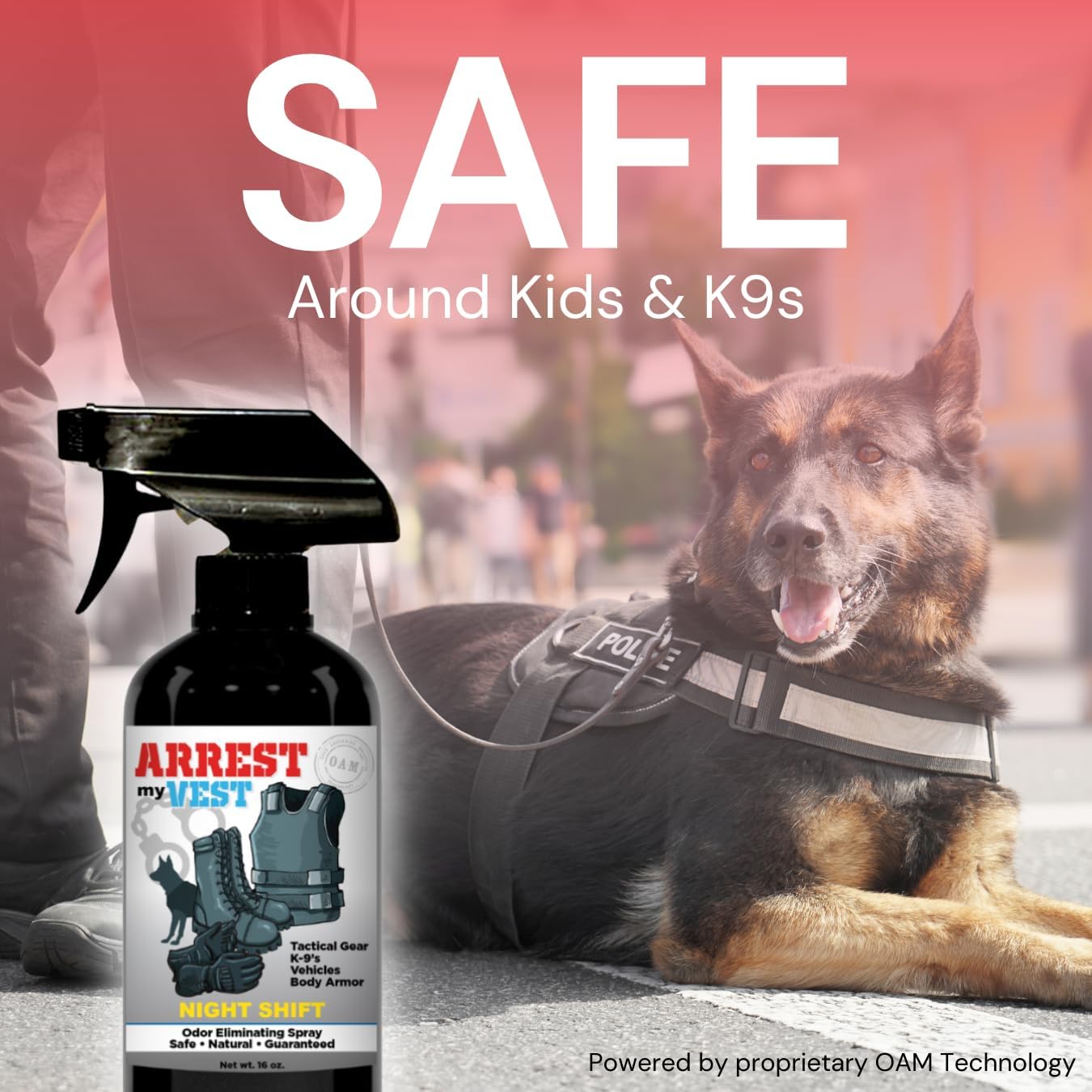Arrest My Vest Military Grade Odor Eliminating Spray for Body Armor, Tactical Gear, and K9 Equipment. Safe on All Ballistic Vests, Fabrics, & Police Gear - Driftwood Fragrance - 2 16 oz Bottles