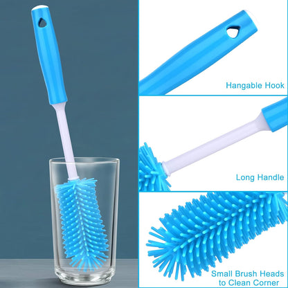 XANGNIER 5 in 1 Bottle Cleaning Brush Set,Multifunctional Water Bottle Brush and Straw Cleaner Brush,Cleaning Tool Kit for Owala/Stanley/Yeti/Simple Modern Tumbler Cup Accessories,Kitchen Gadgets