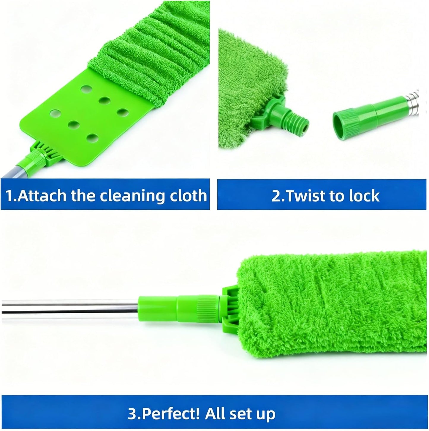 Retractable Gap Dust Cleaner Under Appliance Cleaning Tool, GMLRKY Flat Duster for Under Refrigerator Fridge Stove Couch Bed, Skinny Thin Duster for Tight Spaces (Blue)