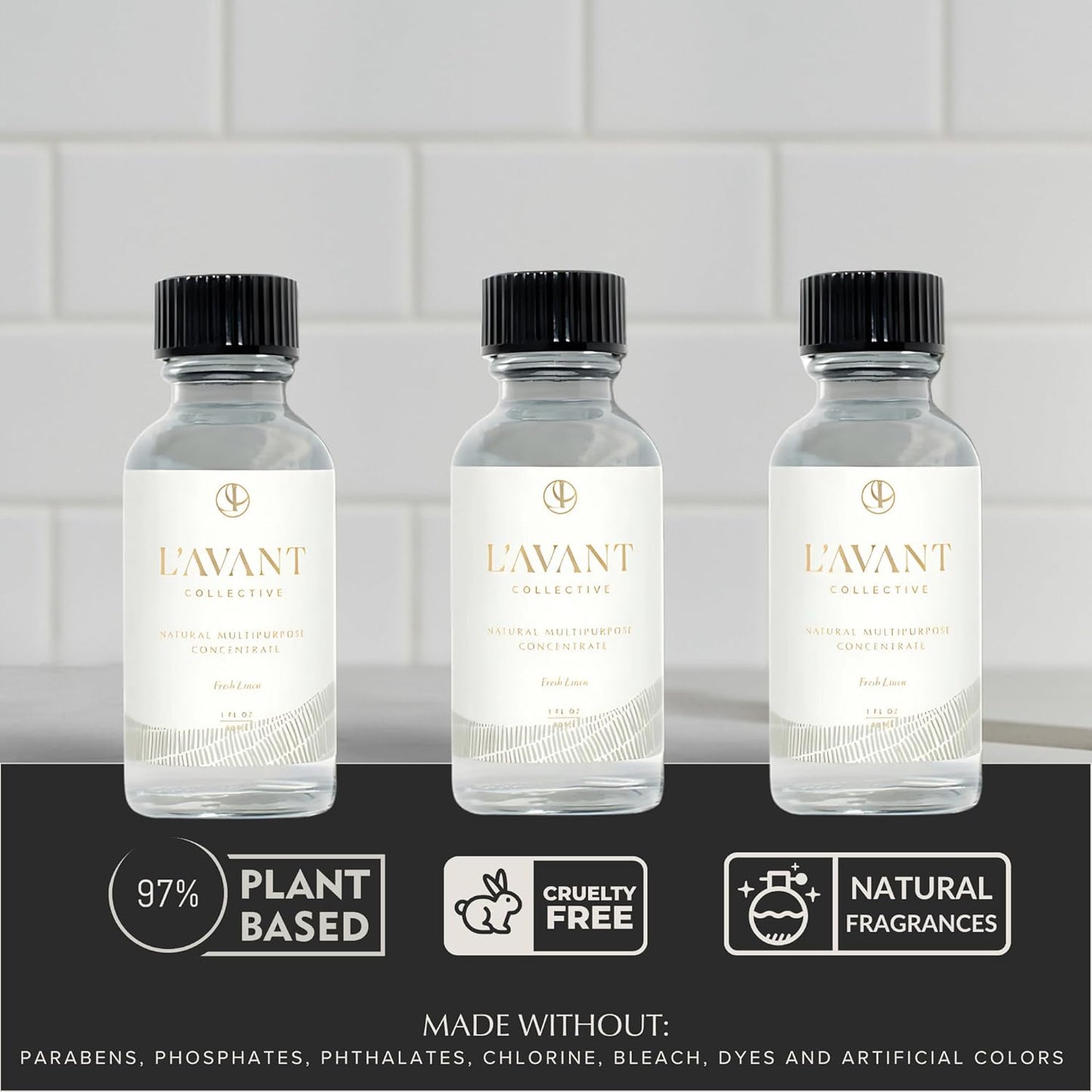 L'AVANT Collective Multipurpose Surface Cleaner | Provides a Powerful Clean to Remove Grease & Grime | Fresh Linen Scent (16 Fl oz)