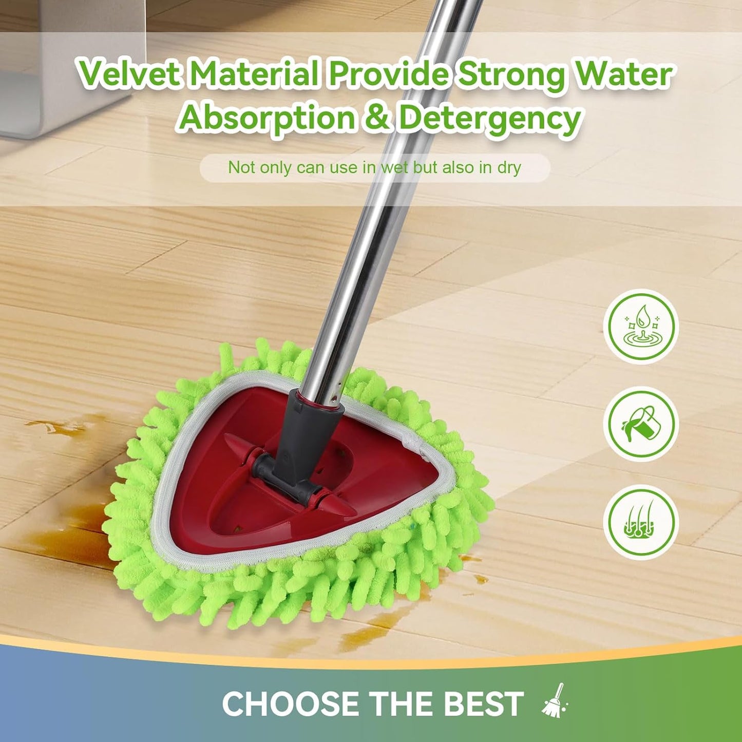 4 Pack Reusable Microfiber Mop Pads Compatible with O-Cedar EasyWring 1-Tank Spin Mop System,Elastic Mop Head Replacement for Deep Clean,Machine Washable Mop Refills