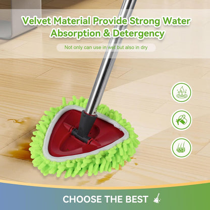 4 Pack Reusable Microfiber Mop Pads Compatible with O-Cedar EasyWring 1-Tank Spin Mop System,Elastic Mop Head Replacement for Deep Clean,Machine Washable Mop Refills