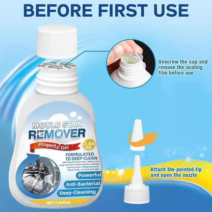 Mold Stain Remover Gel 7.44oz, Effective Washing Machine Cleaner, Household Cleaner for Bathroom Grout, Sink,Tile, Shower, Caulk