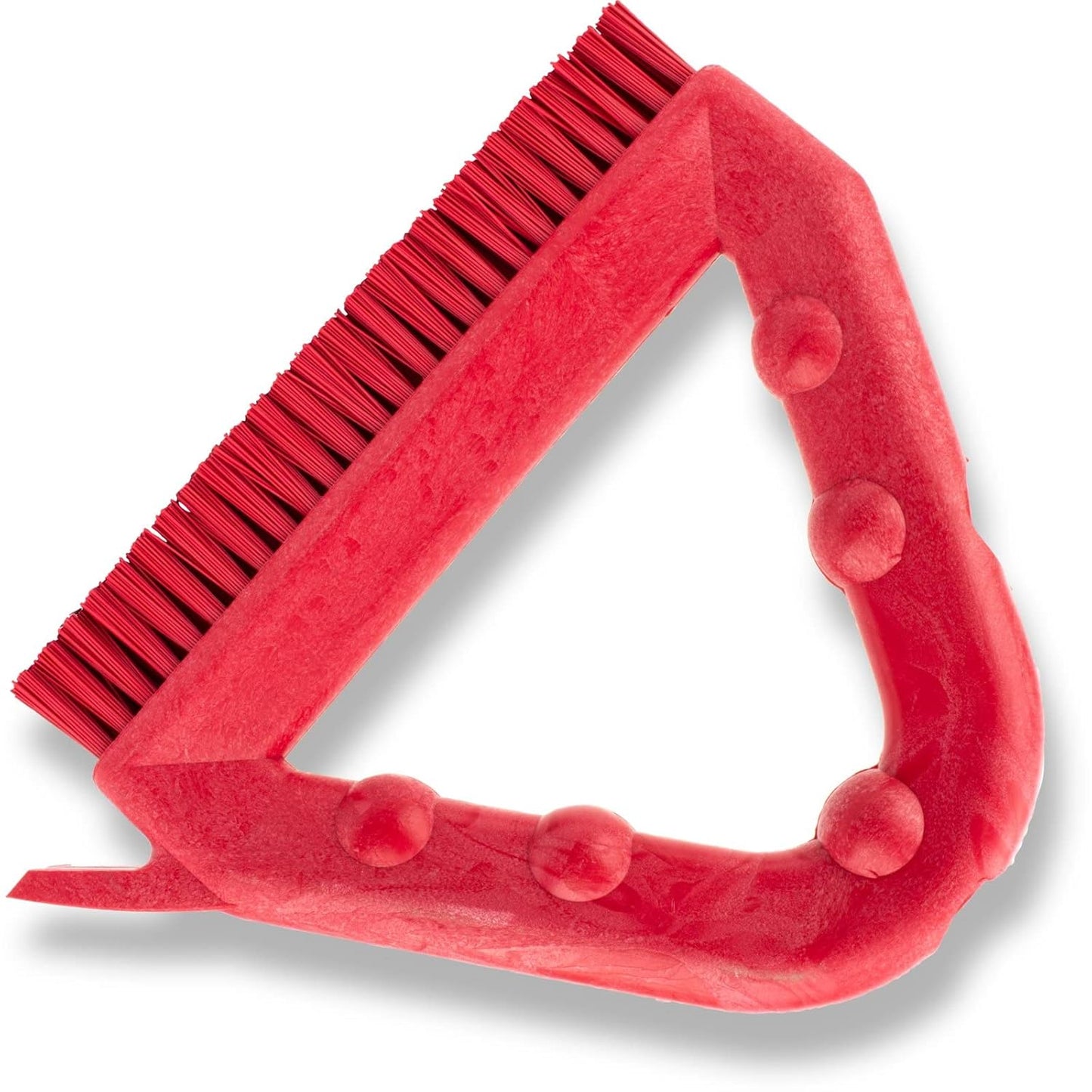 SPARTA Plastic Commercial Grout Brush, Triangle-Shaped Scrub Brush with Scraper and Two Threaded Holes for Attaching Handle (Sold Separately), 9 x 7 x 7 Inches, Gray