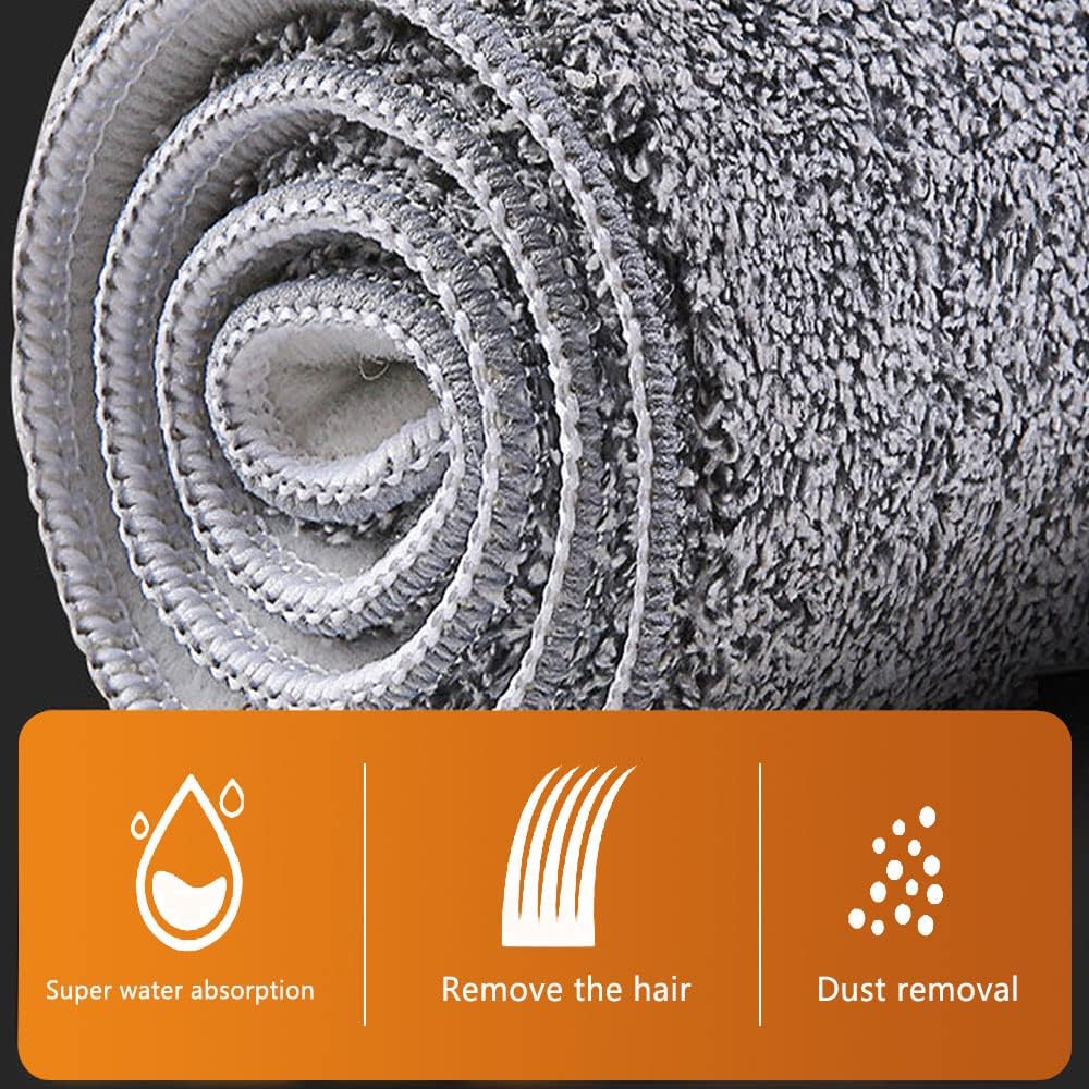Flat Mop for Cleaning Floors Heavy Duty Microfiber Wet Mop Deep Cleaning for Hardwood, Tile & Laminate, Includes 4 Reusable Washable Pads and Adjustable Long Handle (32 in Mop Set)