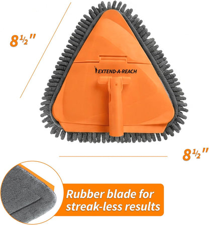 30 Foot High Reach Duster Kit with 5-24 ft Extension Pole // High Ceiling Dusting and Window Cleaning Kit with Telescopic Pole // Baseboard and Wall Washer Mop, Squeegee, Fan Blade & Cobweb Dusters