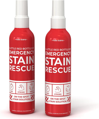 Emergency Stain Rescue Stain Remover Spray - For Wine & Coffee - Blood Stain Remover Clothes & Laundry - Carpet Cleaner Spray with No Added Phosphates - 2 x 4 Fl Oz