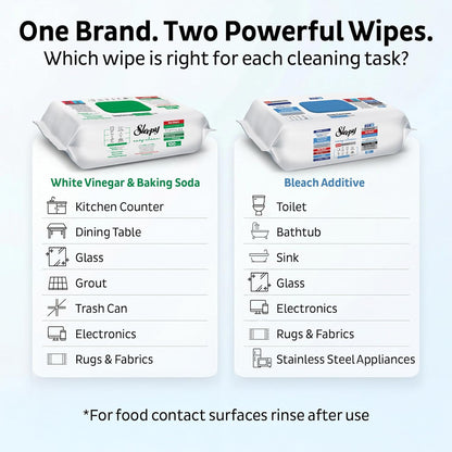 Sleepy Easy Clean XL Multi Surface Cleaning Wipes (100 Count) – Natural Vinegar & Baking Soda Formula – Jumbo 8"x8" All Purpose Wet Wipes for Kitchen, Bathroom, Glass & Electronics – No Streak