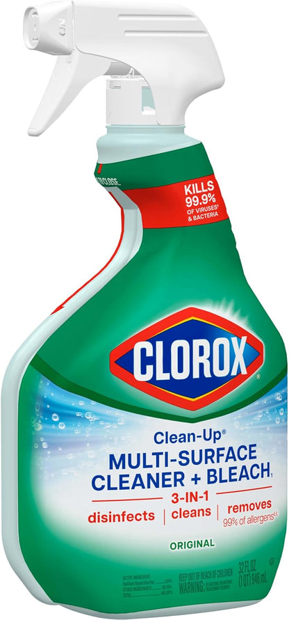 Clorox Clean-Up Multi-Surface Cleaner with Bleach, Original, Spray Bottle, 32 Fl Oz. (Pack May Vary)
