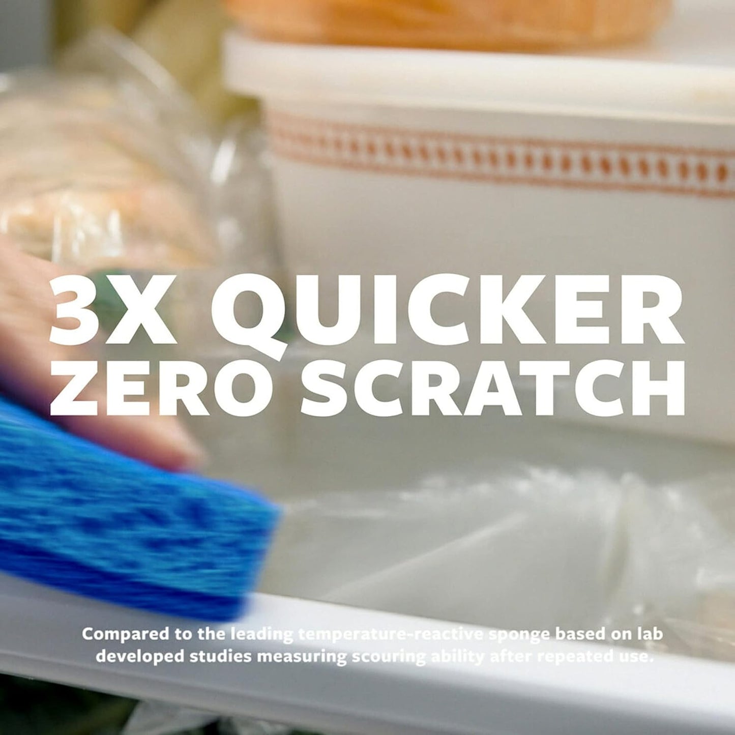 Scotch-Brite Zero Scratch Non-Scratch Scrub Sponges, Sponges for Cleaning Kitchen, Bathroom, and Household, non-scratch Sponges Safe for Non-Stick Cookware, 4 Scrubbing Sponges