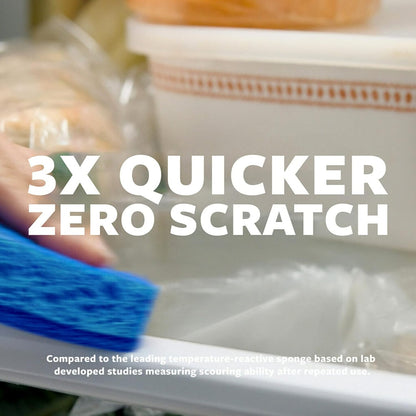 Scotch-Brite Zero Scratch Non-Scratch Scrub Sponges, Sponges for Cleaning Kitchen, Bathroom, and Household, non-scratch Sponges Safe for Non-Stick Cookware, 4 Scrubbing Sponges