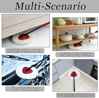 6Pcs Mop Heads Replacement,Spin Mop Replacement Head Compatible with Cedar Easywring 1-Tank System,Including 4 Spin mop Replacement Heads,1 Brush Head and 1 Base(Machine Washable & Easy to Replace)