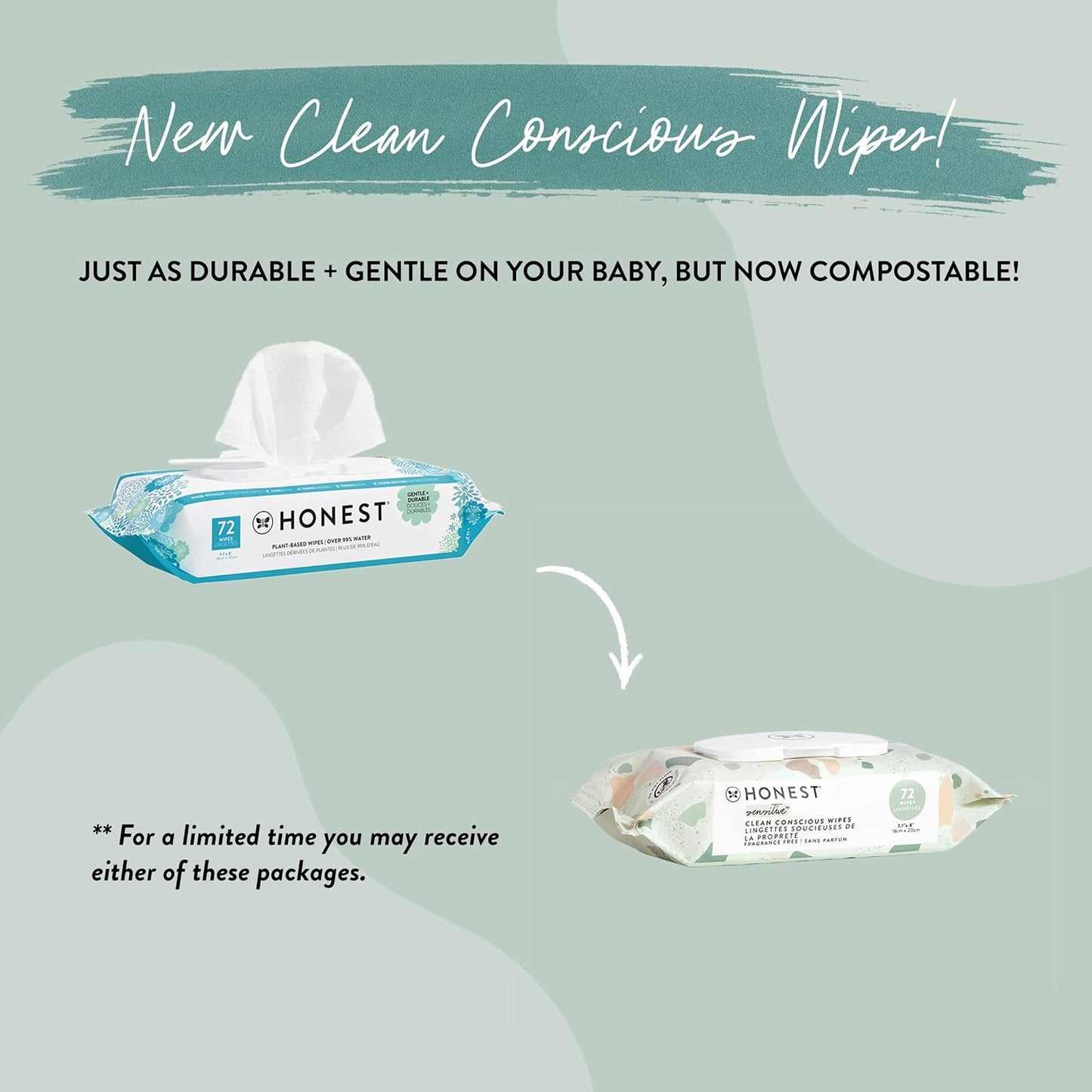 The Honest Company Hypoallergenic Multi-Use Baby Wipes for Sensitive Baby Skin, Rose Blossom, 60 Count