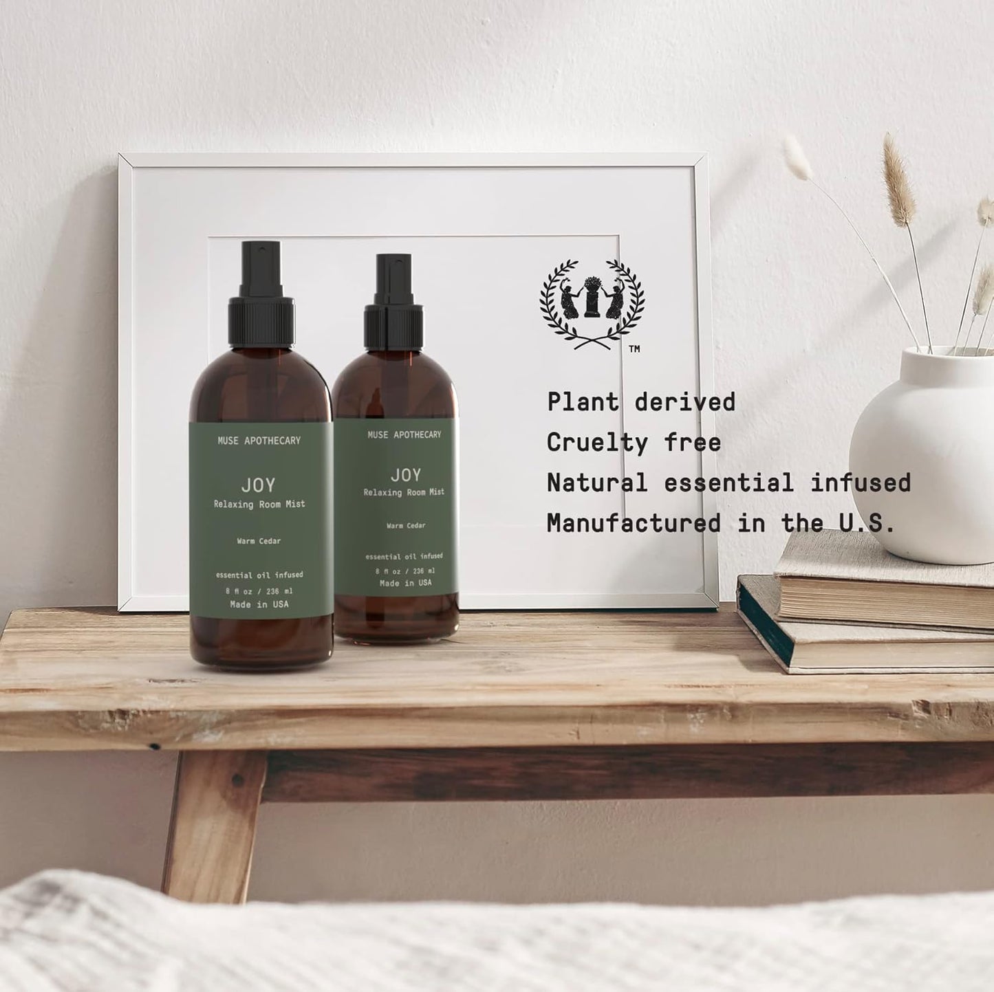 Muse Apothecary Room Ritual - Aromatic and Relaxing Room Mist, 4 oz, Infused with Natural Essential Oils - Aloe + Eucalyptus + Lavender