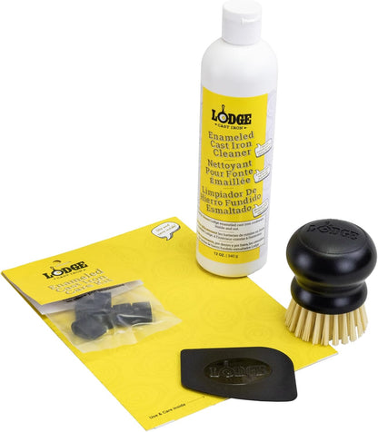 Lodge Enameled Cast Iron & Ceramic Stoneware Cleaner - 100% Biodegradeable Enamel Cleaner - Dye and Bleach-Free - 12 Fl Oz
