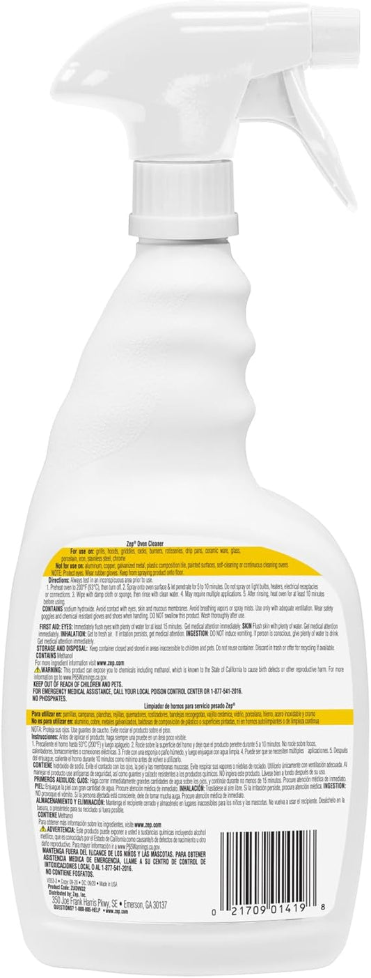 Zep Heavy Duty Oven Cleaner - 32 oz (Pack of 1) - 1043381 - Specifically formulated to penetrate and dissolve tough, baked-on greasy soils