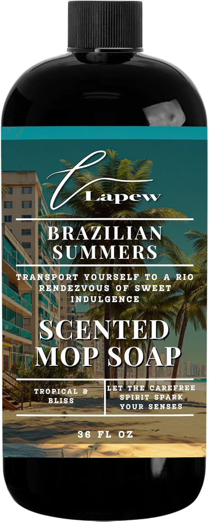 Lapew Baccarat Scented Mop Soap - Luxury Floor Cleaner Concentrate for Mopping Tile, Laminate, Vinyl & Hardwood | Streak-Free, Low-Foam | 36 oz - Colors B