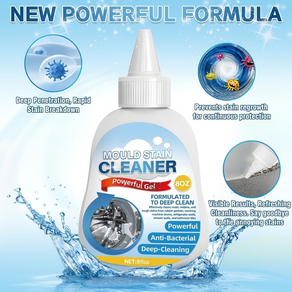 Home Remover Gel,8 Fl Oz Washing Machine Cleaner for Grout Caulk, Bathroom, Shower, Bathtub, Refrigerator Cleaning Solution, Front Load Washer Gasket, Grout Cleaner