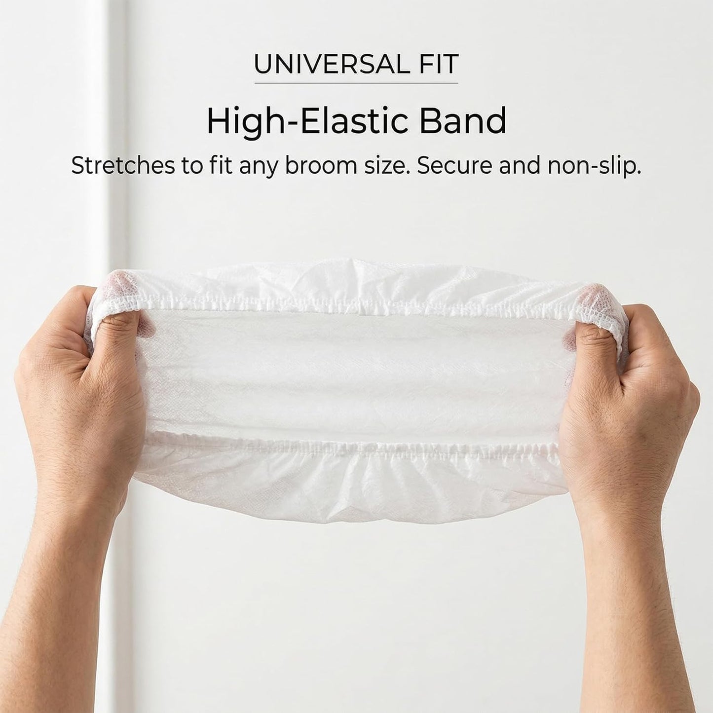 RAINFLOW Disposable Broom Cover Dust Wipes - 100PC Non-Woven Floor Cleaning Covers with Double Elastic Fit for Pet Hair Removal Broom, Sweep Mop, Household Cleaning Tools