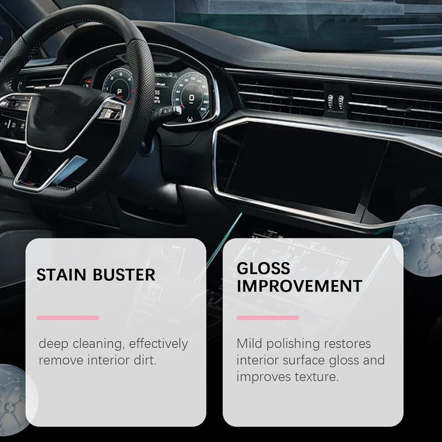 Car Interior Cleaner, Polishing Cleaner Detailer Spray, for Vehicle Detailing, Car Interior Detailer Spray, All Purpose for Dashboards, Seats, Leather, Plastic (1PCS, 100ML)