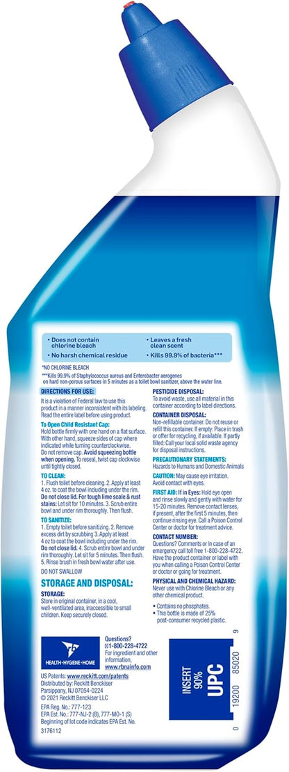 Lysol Toilet Bowl Cleaner Gel, For Cleaning and Disinfecting, Septic Safe Toilet Bowl Cleaner, Lavender & Cotton Blossom Scent, 24 oz, (Pack of 2)