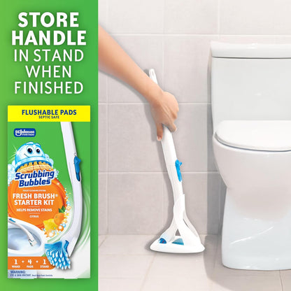 Scrubbing Bubbles Flushable Toilet Bowl Wand Cleaner Refills, Fresh Brush Cleaner Toilet Refill Pads, Removes Limescale & Odors, Citrus Scent, 20 Count (Pack of 1)