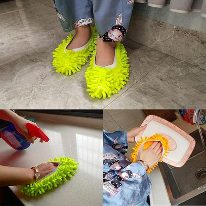 5 Pairs (10 Pieces) Multi-Function Dust Duster Mop Slippers Shoes Cover, Soft Washable Reusable Microfiber Foot Socks Floor Cleaning Tools Shoe Cover