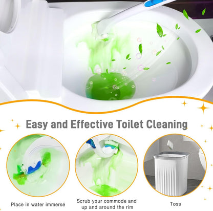 Toilet Cleaner Refill Pads Ocean Scent Enhanced Odor Control 48 Count Toilet Scrubber Refill Clean Stains Disposable Toilet Brush Refill for Toilet and Bathroom