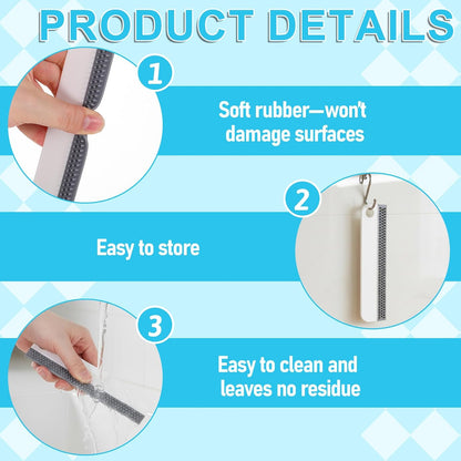 2 PCS All-Purpose Small Rubber Squeegee, Soft Silicone Squeegee for Shower Glass, Mini Kitchen Sink Squeegee, Mini Squeegees for Kitchen Countertops, Mirror, Bathroom, Glass, Car Windshield