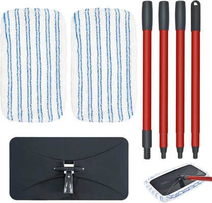 Microfiber Dust Mop Set for Floor Cleaning, Flat Mop for Wet & Dry to Clean Washable Flip Mops Pad for Ocedar Hardwood Floor 'N More 3-Action Mop, Adjustable 58" Mops Handle & 2 Reusable Refill & Base