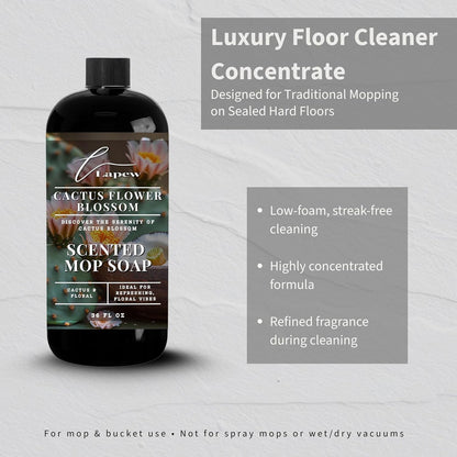 Lapew Santal Scented Mop Soap - Luxury Floor Cleaner Concentrate for Mopping Tile, Laminate, Vinyl & Hardwood | Streak-Free, Low-Foam | 36 oz - Colors A