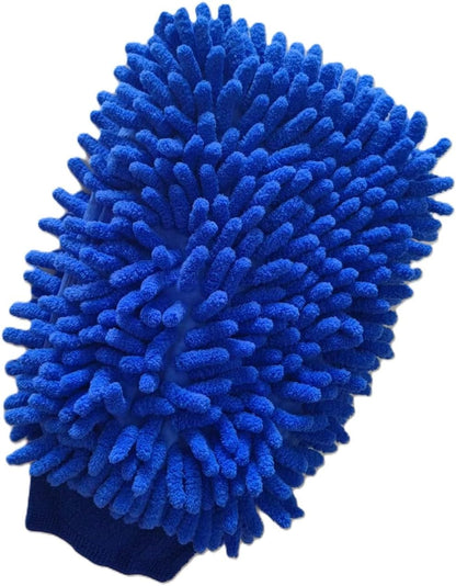 House Cleaning and Car Wash Mitts, Home Dusting Microfiber Gloves, Washing Clean Polish Faster (2-Pack, Green/Blue)