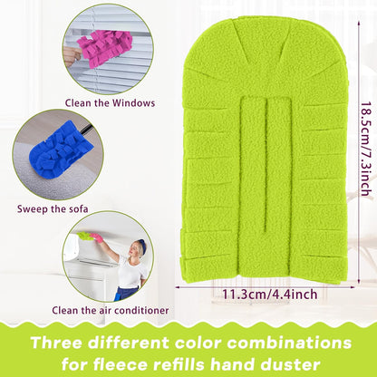 Zubebe 12 Pcs Duster Refill Reusable Fleece Duster Refills Feather Flat Dusters Multi Surface Washable Cleaning Pads Tools for Home, Blinds, Car, Pet, Furniture, Fans (Dark Color)