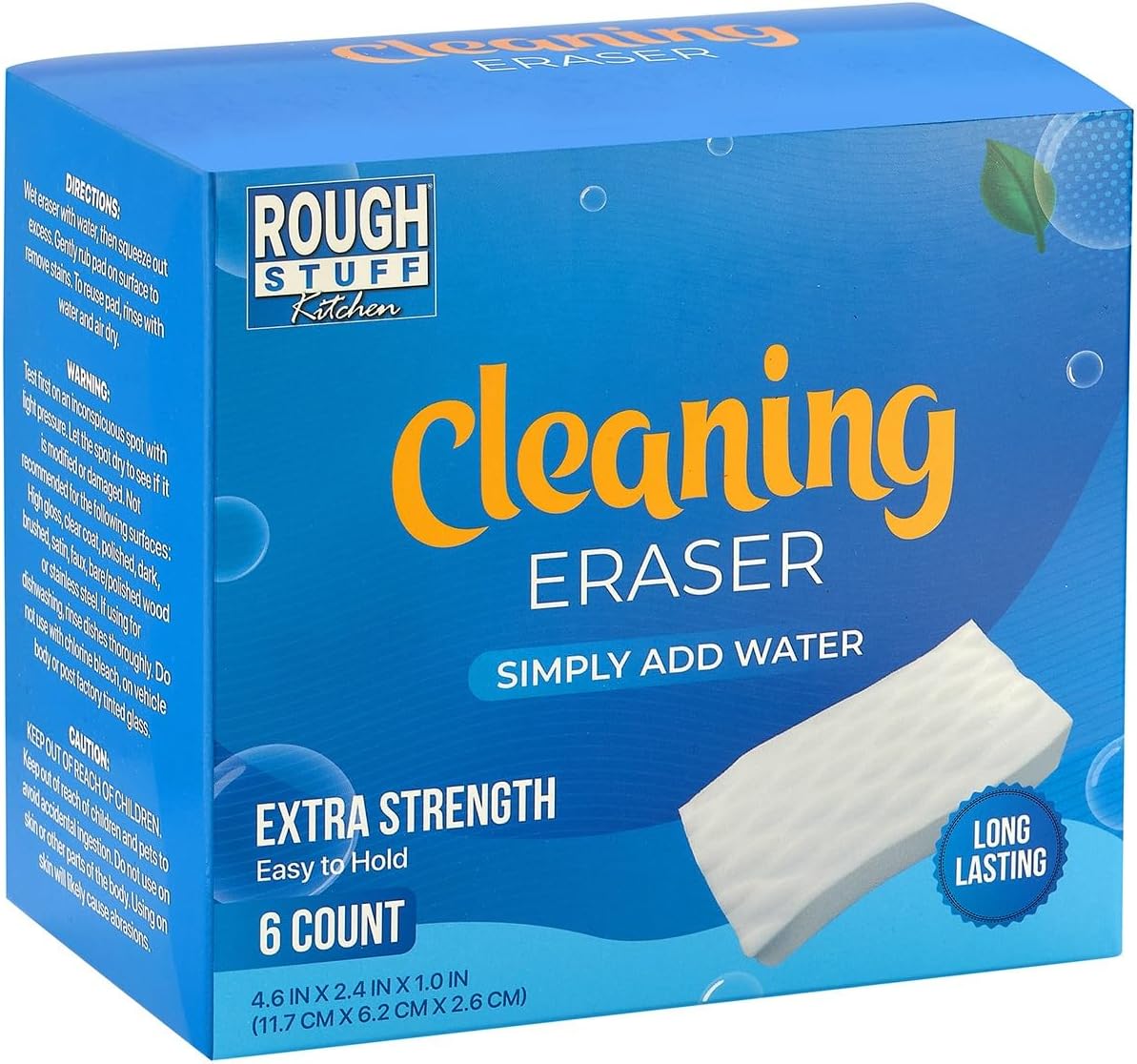 Kitchen Magic Cleaning Eraser Sponge Foam Pads, Non-Scratch Scrub Sponge for All Surfaces, Kitchen-Bathroom-Furniture-Leather-Car, Add Water to Erase All Dirt, Melamine - Universal Cleaner, 6 Count