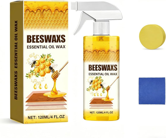 Natural Micro-molecularized Beeswax Spray, Beeswaxs Essential Oil Wax, Beeswax Wood Polish and Cleaner Spray for Living Rooms, Kitchens, Wood Furniture and Floors (2)
