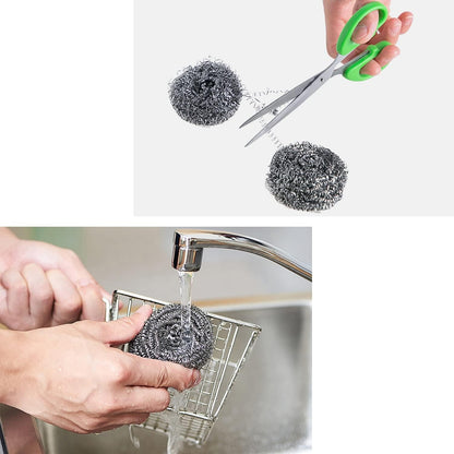 48 Pack Stainless Steel Scourers Sponges by XXJXING,Steel Wool scrubbers for stoves, pots, Cooker Hoods, etc. that are Difficult to Clean (48 Pack-10 Gram)