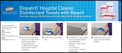 Dispatch Hospital Cleaner Disinfectant Towels with Bleach, 150 Count Canister (Package May Vary)