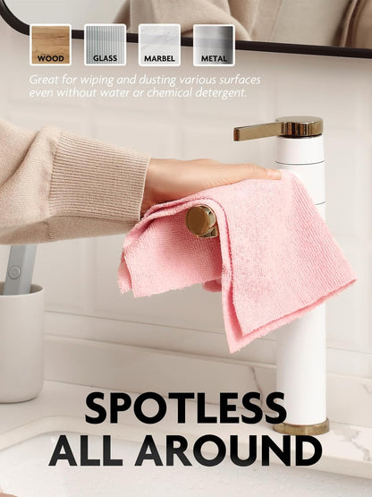 Fantasticlean Microfiber Cleaning Cloth Roll -75 Pack, Tear Away Microfiber Towels, 12" x 12", Reusable, Washable, Scratch Free, Ultra Absorbent Dishcloth for All-Around Cleaning Supplies (White)