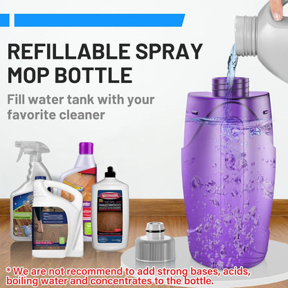 Spray Mops for Floor Cleaning - Wet Dry Mops with 2 Washable + 2 Disposable Pads for Swiffer Powermop - Refillable Bottle for Hardwood Tile Home Kitchen - Absorbs Pet Hair Dust Stains