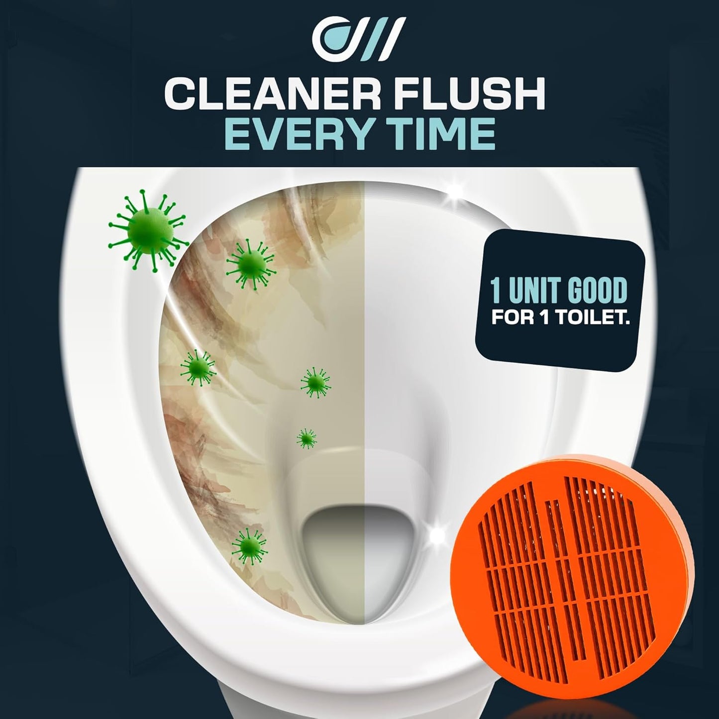 Toilet Guard Drop-In Toilet Tank Tablet | SINGLE 180-Day Tablet | Hard Water & Limescale Control | Reduces Rings, Stains & Mineral Buildup | Polyphosphate Formula | Bleach-Free