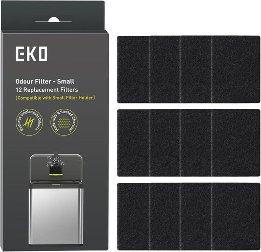 EKO Trash Can Odor Filter Refills for Trash Can and Compost Bin, Activated Charcoal Deodorizer, Strong Charcoal Odor Absorber, Pack of 4 Replacements