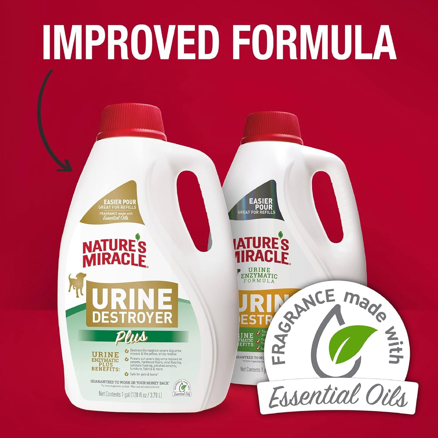 Nature's Miracle Urine Destroyer Plus for Dogs, Enzymatic Formula for Severe Dog Urine Stains, 32 oz