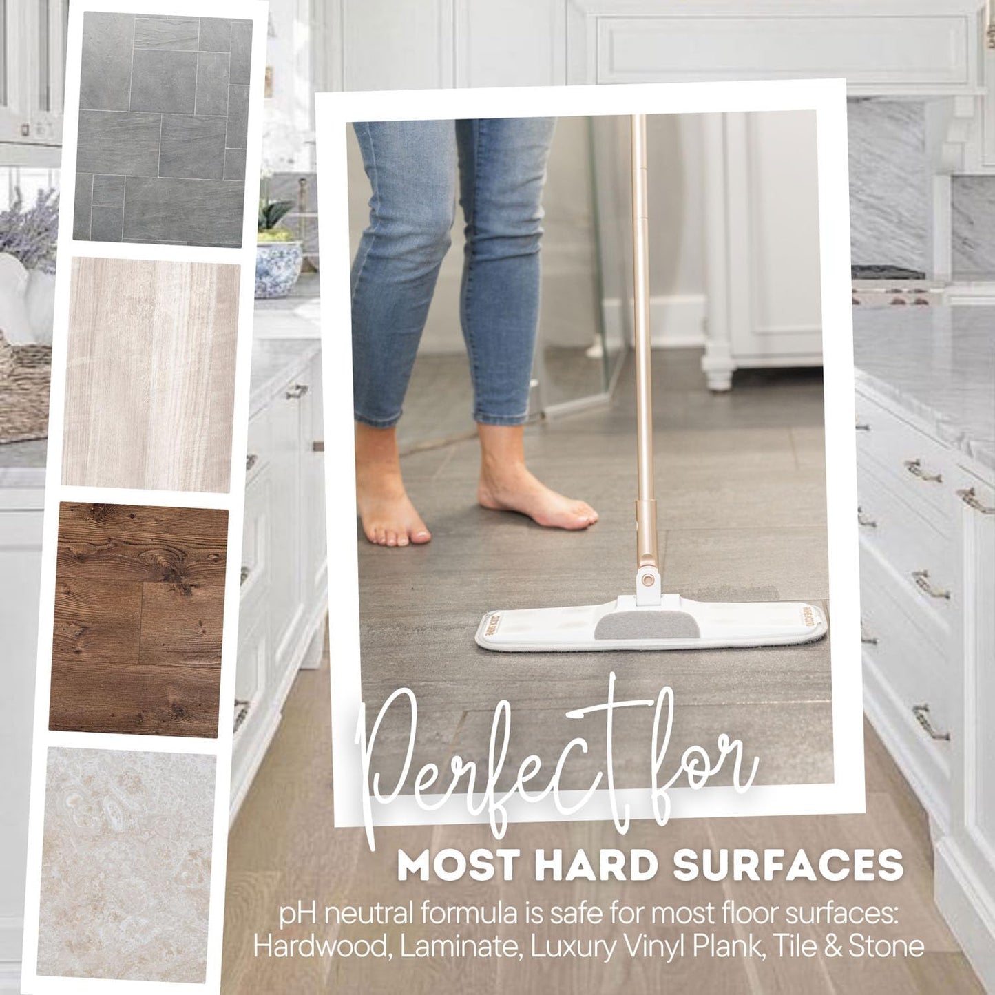 Quick Shine Multi Surface Floor Finish 64oz | Cleaner & Polish to use on Hardwood, Laminate, Luxury Vinyl Plank LVT, Tile & Stone | Safer Choice w/Clean Shine Technology | Shine-Protect-Refresh