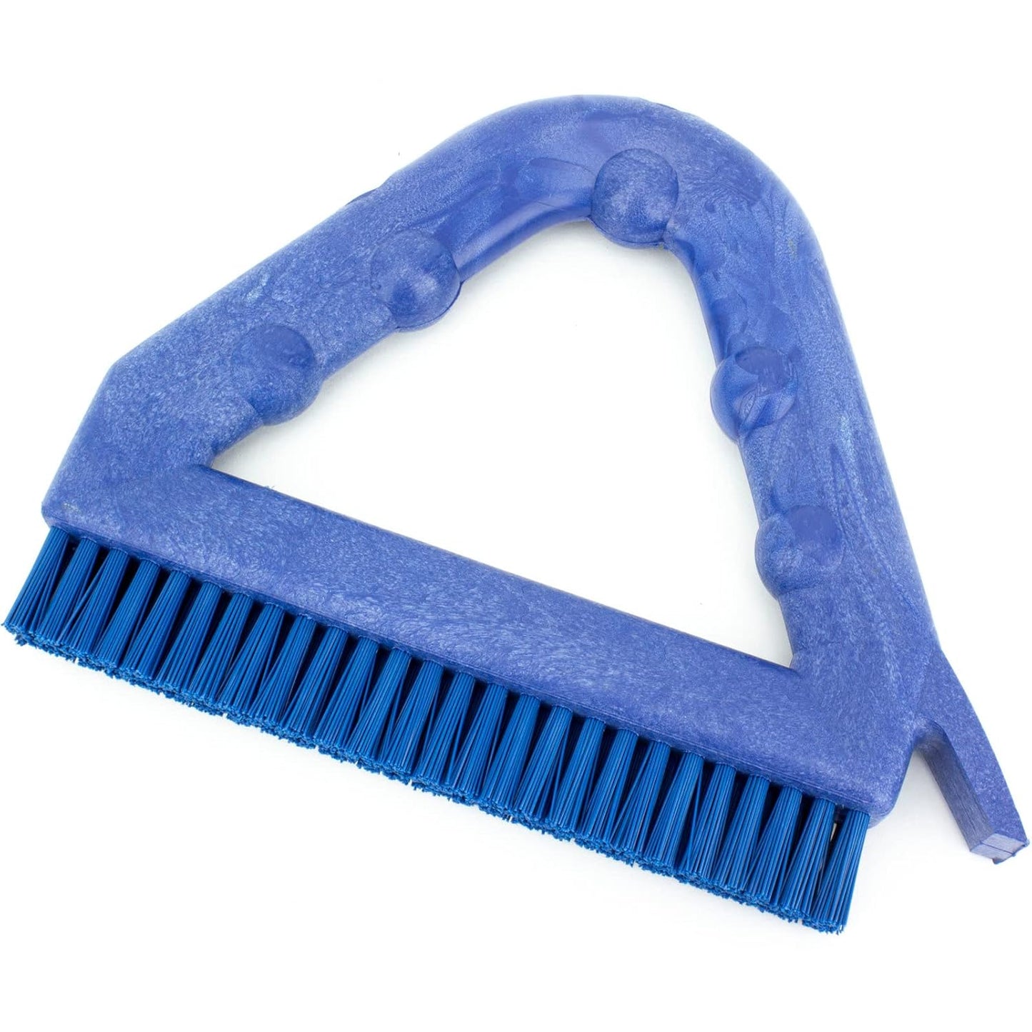SPARTA Plastic Commercial Grout Brush, Triangle-Shaped Scrub Brush with Scraper and Two Threaded Holes for Attaching Handle (Sold Separately), 9 x 7 x 7 Inches, Gray