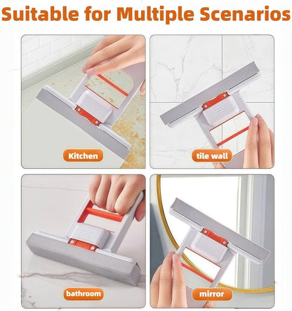 Snap-Grip Mini Mop with 39in Handle — INWEJIA Zero-Touch Gap Dust Cleaner & Locking Head, Disposable Lazy Mop Wet and Dry for Kitchen Bathroom Toilet Corners Window Wall Cleaning